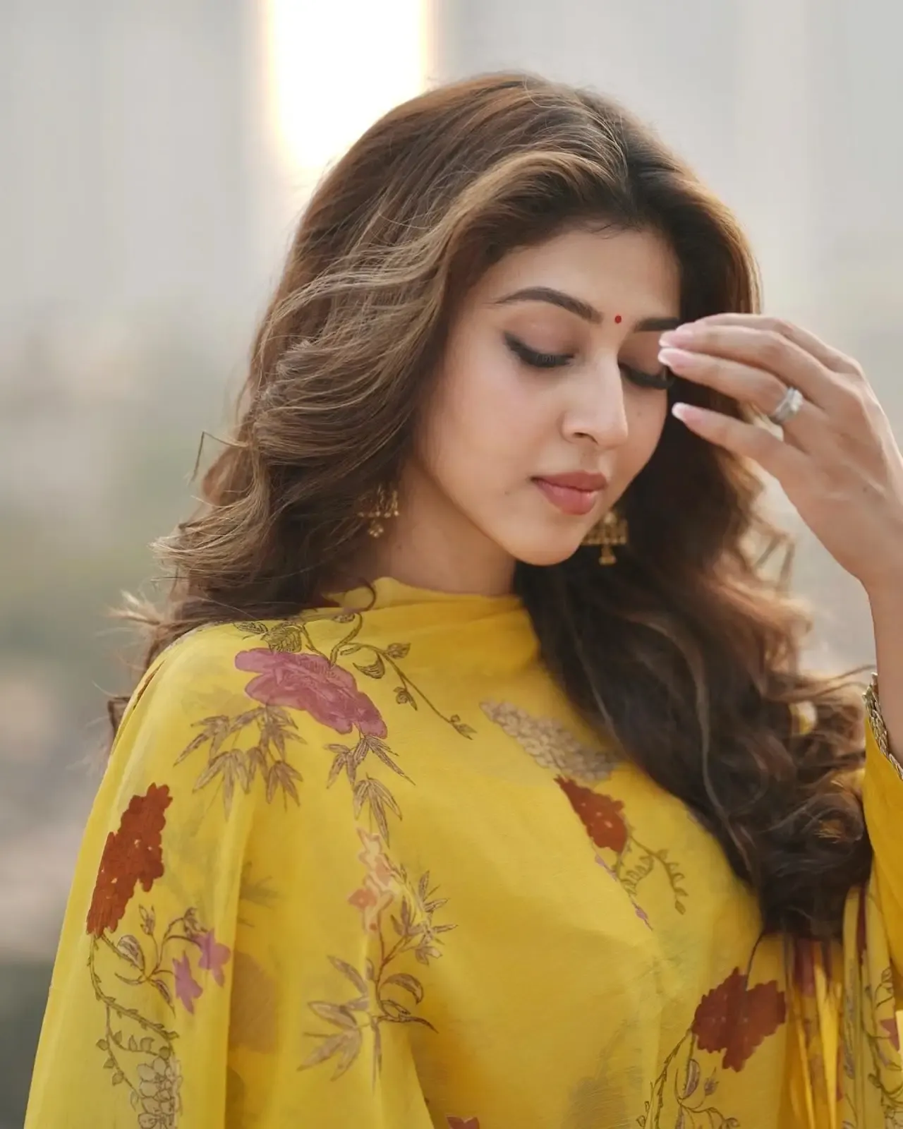 Hindi Tv Actress Sonarika Bhadoria Long Hair in Yellow Dress